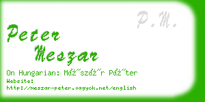 peter meszar business card